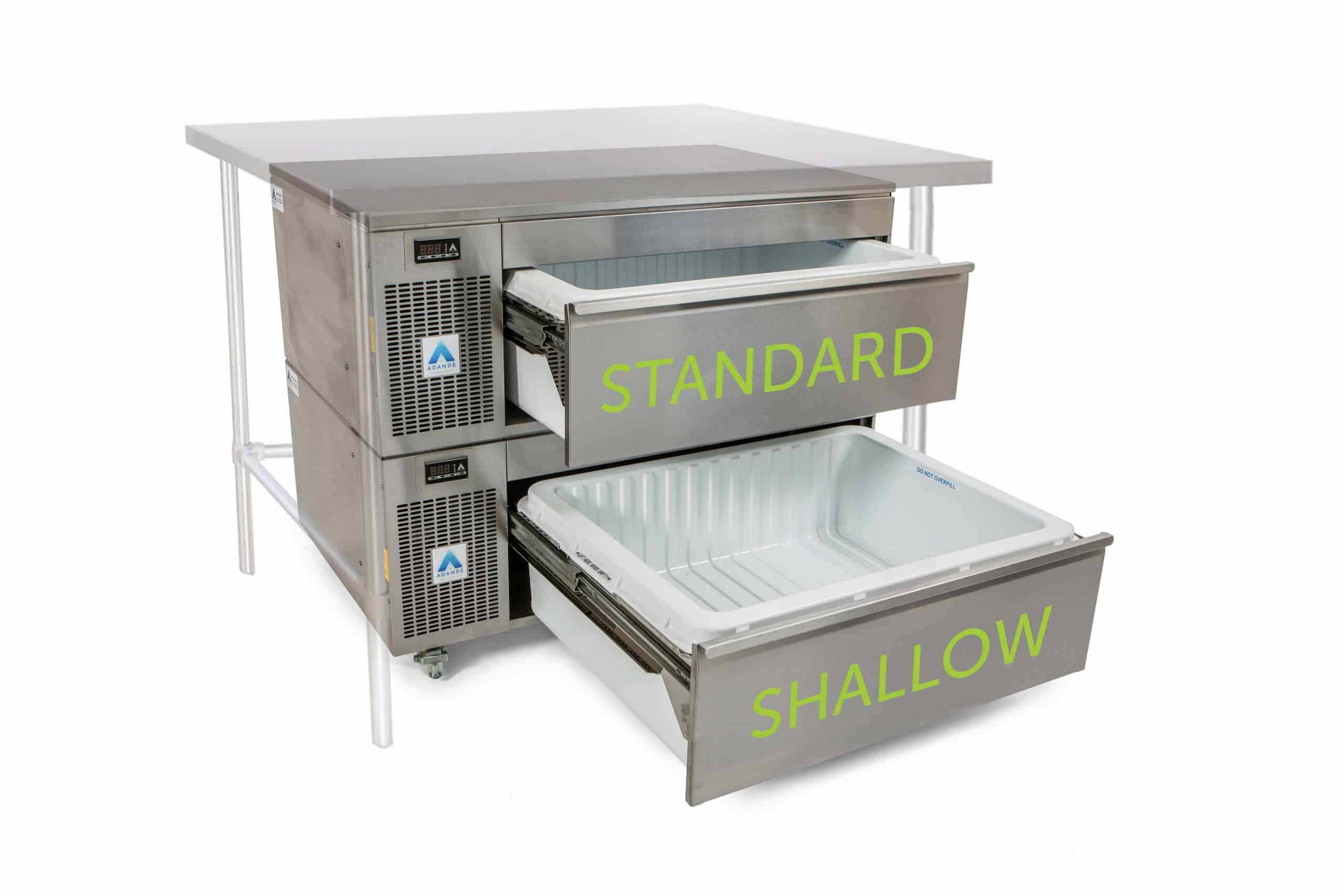UNDERCOUNTER – VSS2 SERIES – COMBO – TWO DRAWER – SIDE ENGINE – STANDARD ON SHALLOW